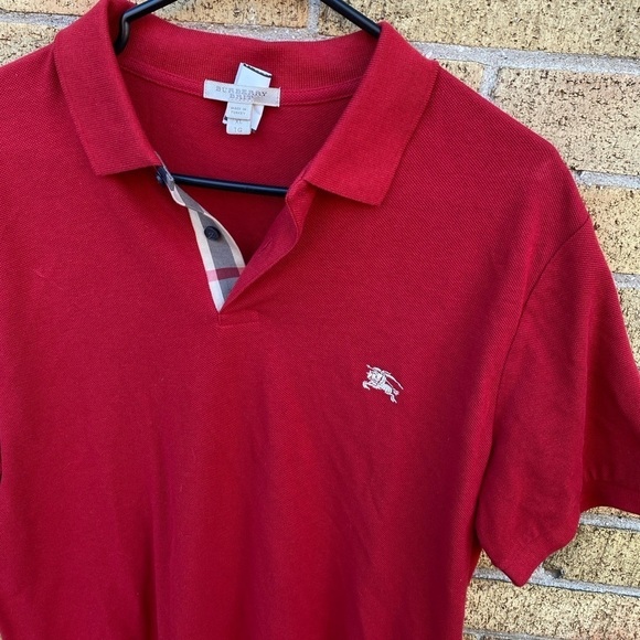 Vintage Burberry Polo Shirt XL Red - Picture 7 of 7